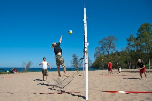 Beachvolley på Vätterstranden