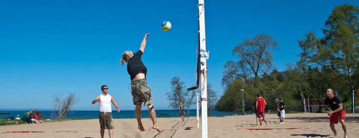 Beachvolley på Vätterstranden