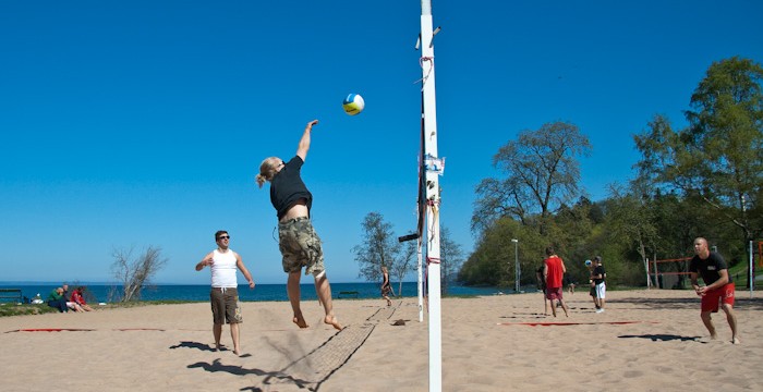 Beachvolley på Vätterstranden